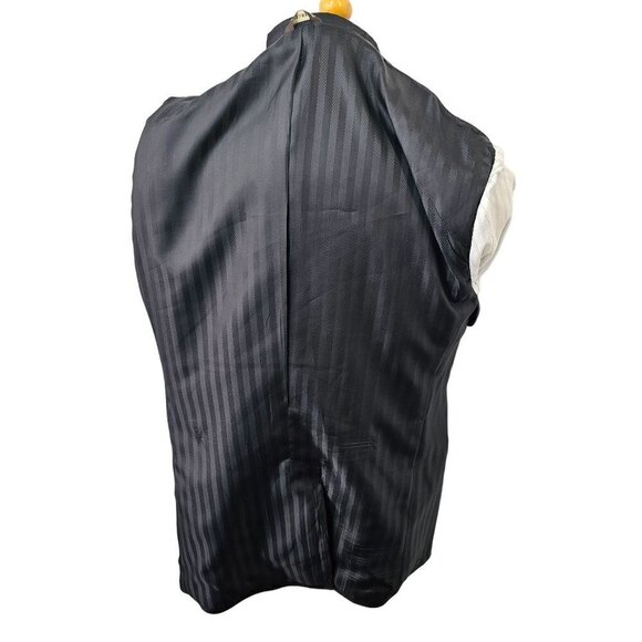 Vitarelli 2 Btn Sport Coat Blazer Black Wool 2.75 in Peak Lapel Single Vent Mens - Picture 7 of 12